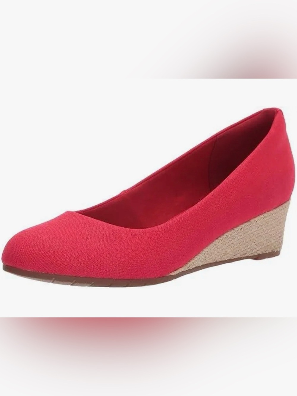 Clarks Women's Red Mallory Luna Closed Toe Wedge Size 7